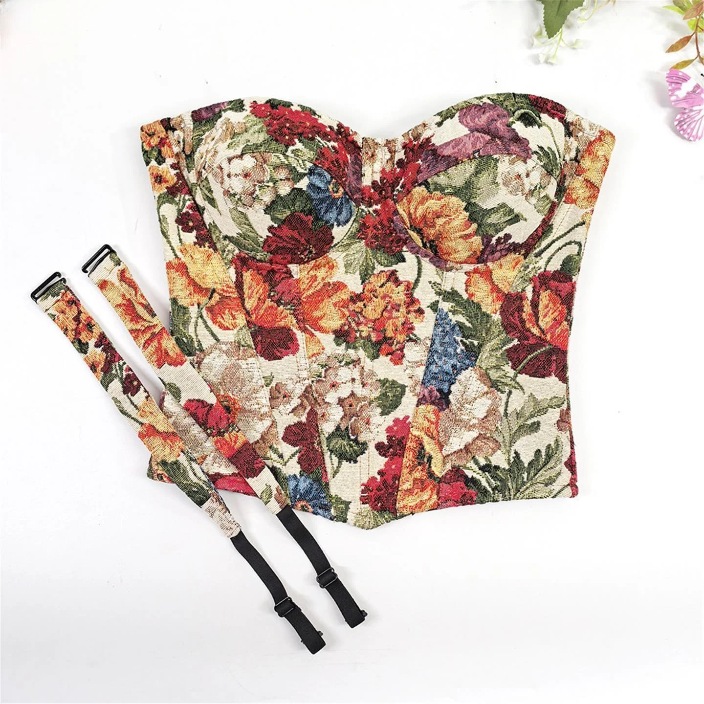 Upgrade Edition LinJ2026 Women's Holiday Floral Embroidery Shapewear Tank Top Inner Wear Outer Wear Strong Waist Control