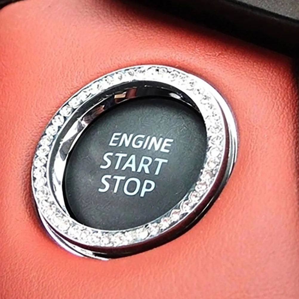 

4pcs Car Stem Caps Rhinestone Tire Dust Cap Universal Auto Start Ignition Button Key Cover Durable Waterproof Abs Plastic