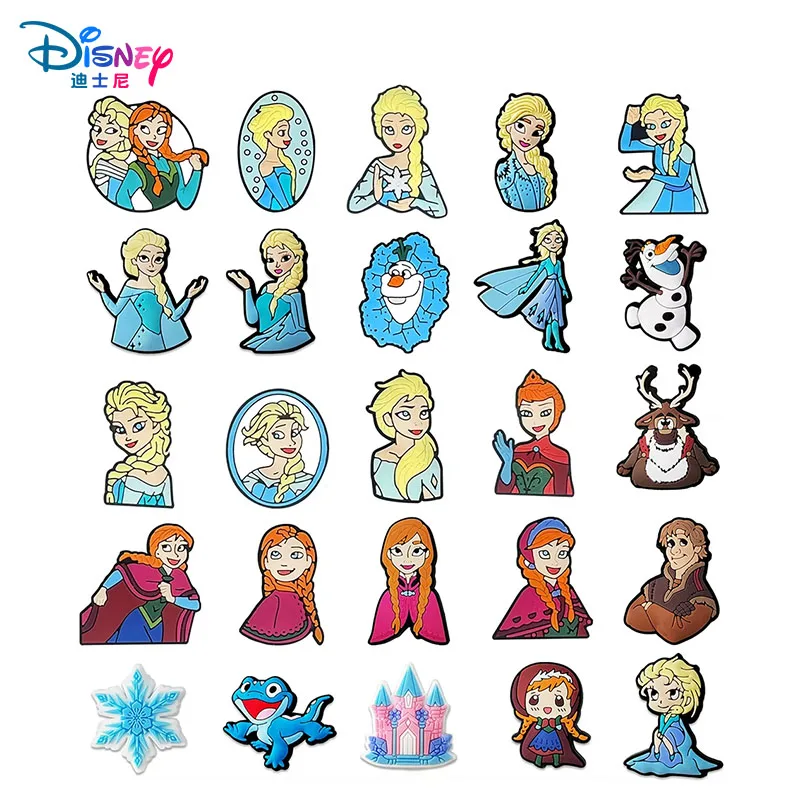 

13-25 шт. Дисней: Заморозка (Холодное сердце) — брелоки для обуви Эльза и Анна, оптом, из ПВХ, милые, для декора, съемные, водонепроницаемые, для подарка на Рождество