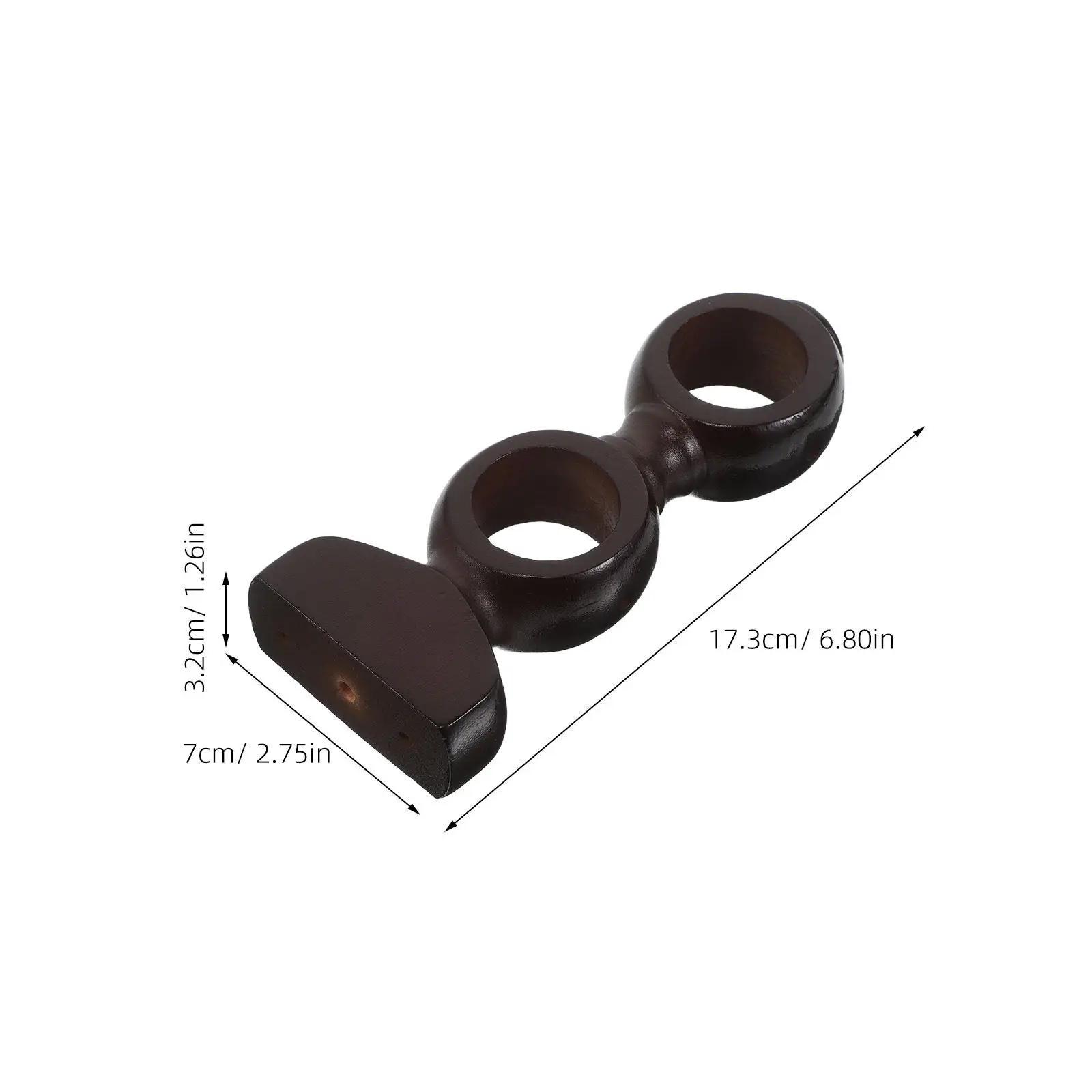 2Pack Wooden Curtain Rod Bracket Decorative Wood Return Holder for Bedroom Living Room Kitchen Window Drapery Rod Support