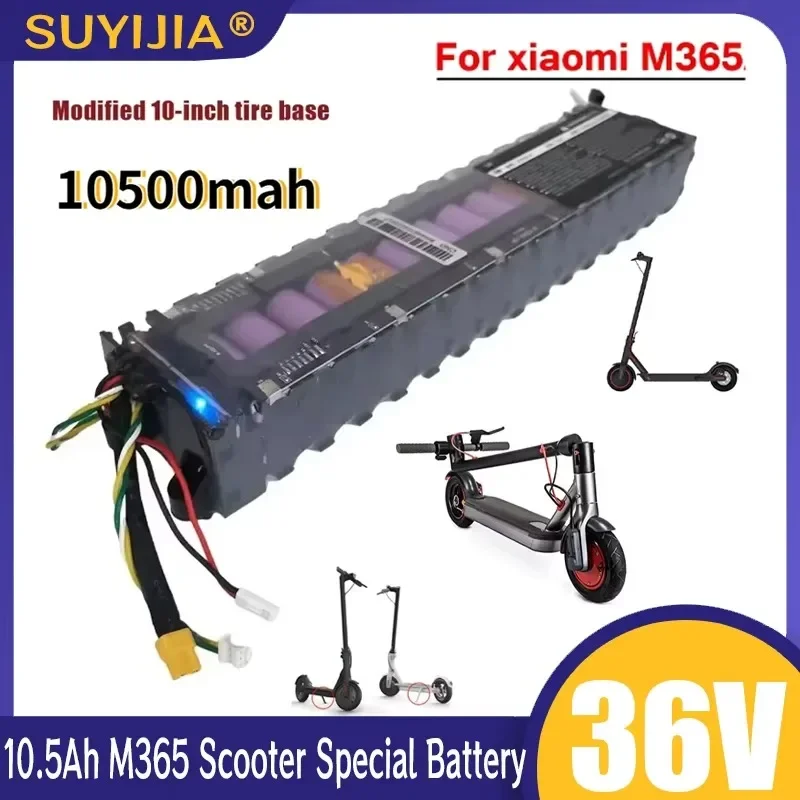 36V 10.5Ah Li-ion Battery for Xiaomi MiJia M365 Electric Scooter Special Battery Pack W/ Waterproof Bluetooth Communication BMS