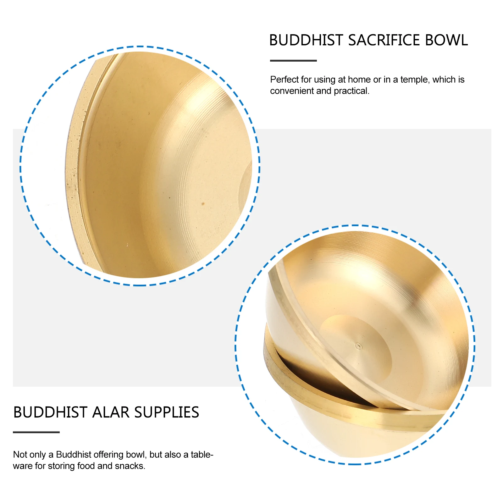 

Copper Bowl for Buddha Pure Sacrifice Alar Supplies Container Worship Water Offering