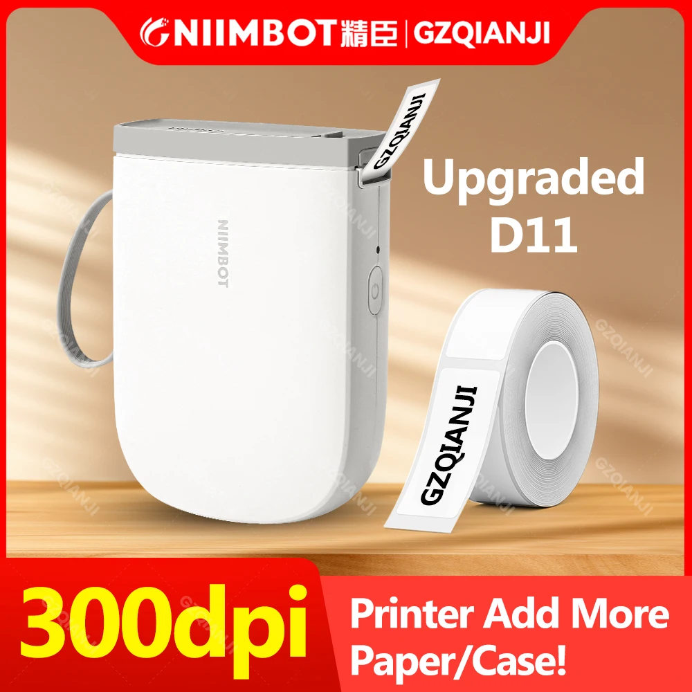 Nimbot D11H Mini Portátil Etiqueta Sem Fio Bluetooth Etiqueta, Impressora impermeável, Nome Tag Preço, Barcode Printing Maker, 300dpi