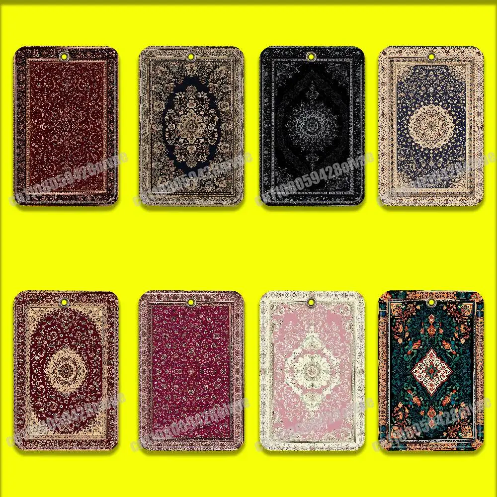 

Persian Carpet Floral Pattern Arab Cover Card Holder Cover For ID Clips Credit Bank Bag Meal Sleeves Pocket Decoration Keychain