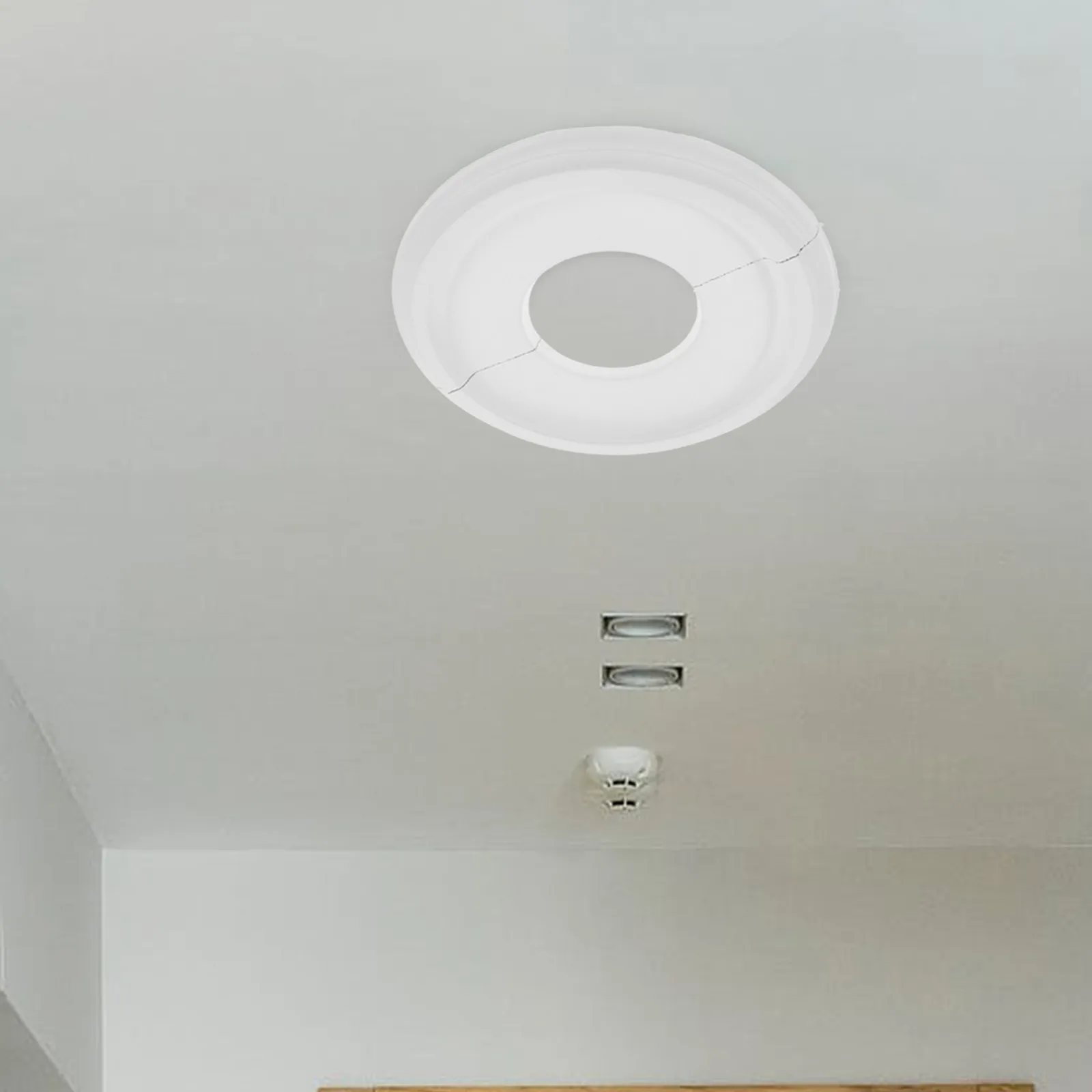 Ceiling Medallion PU Material Solid Construction Decorative Round Ceiling Fan Medallion Light Fixture Cover Plate Elegant Design