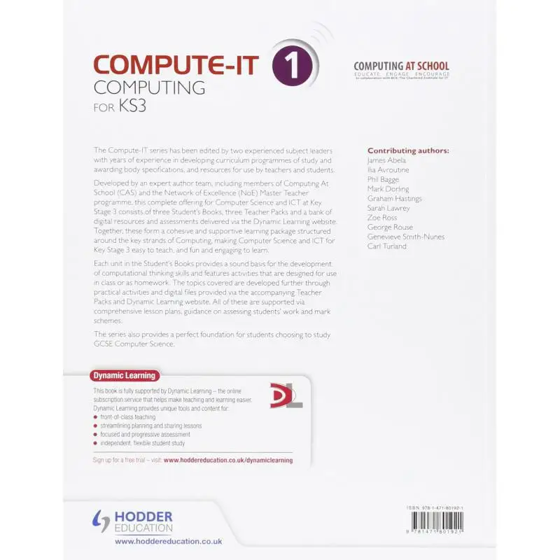 ComputeIT Students Book 1  Computing For KS3 Mark Dorling Hodder Education 9781471801921 Book