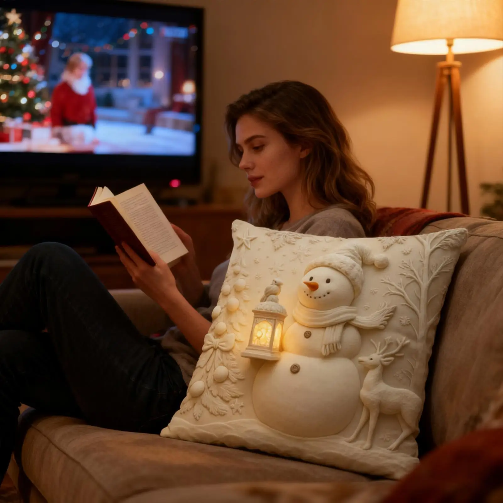 

Decorative Pillow Cover 17x17inch Christmas Decor Decorative Pillows Set Cute Home Room Bedroom Couch Bed Patio Porch House