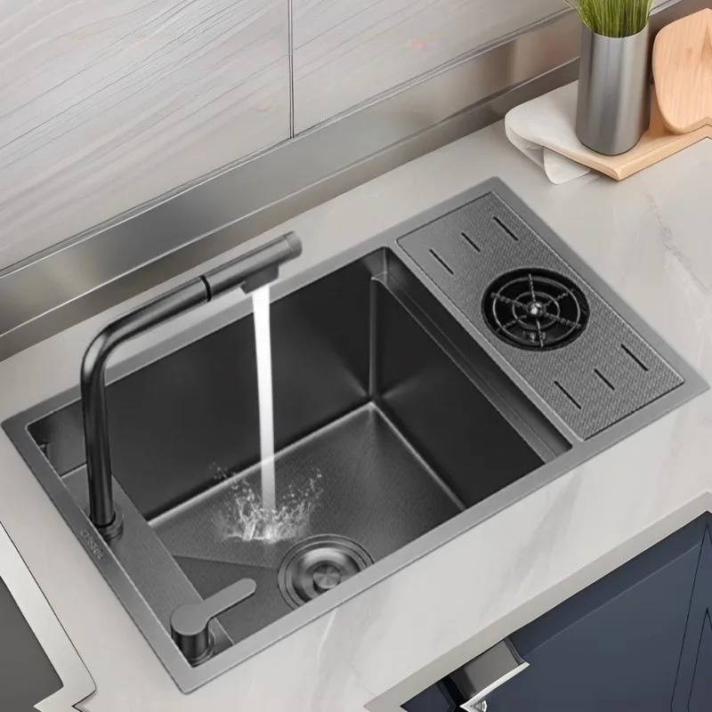304 Stainless Steel Bar Sink Hidden Small Sink Single Cover High Pressure Cup Washer Concealed Island Vegetable Basin