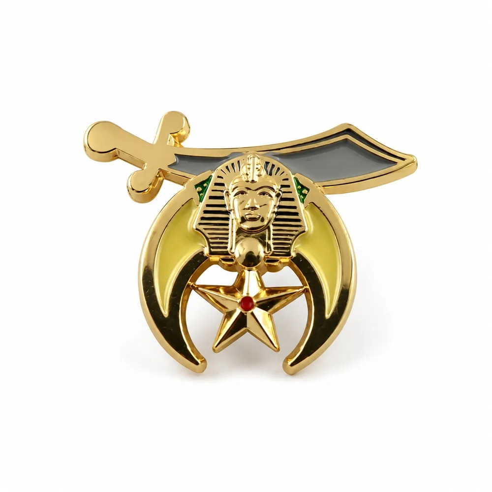 Shriners Masonic Lapel Pin Gold Metal Soft Enamel Masonic Brooch Badge Elegant Fashion Suit Jacket Accessories Gifts