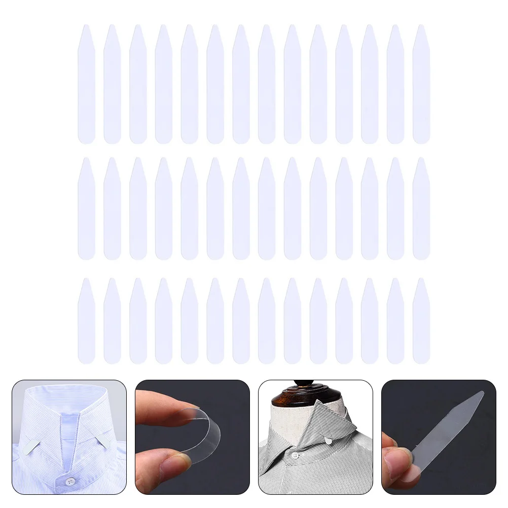 

300Pcs Collar Stays Transparent Durable Plastic Shirt Insert Support High Temperature Resistant Collar Rack for Dress Shirts