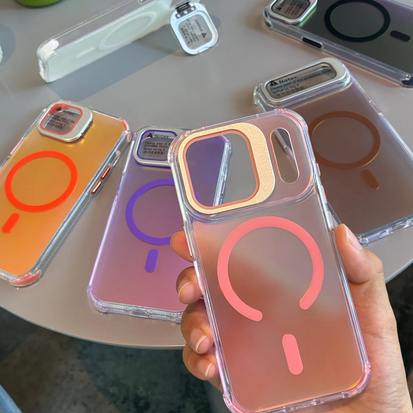 

Iridescent Magnetic Phone Case with Corner Protection, Kickstand & Lens Guard For iPhone 16 15 14 13 12 11 17 Pro Max Plus Air