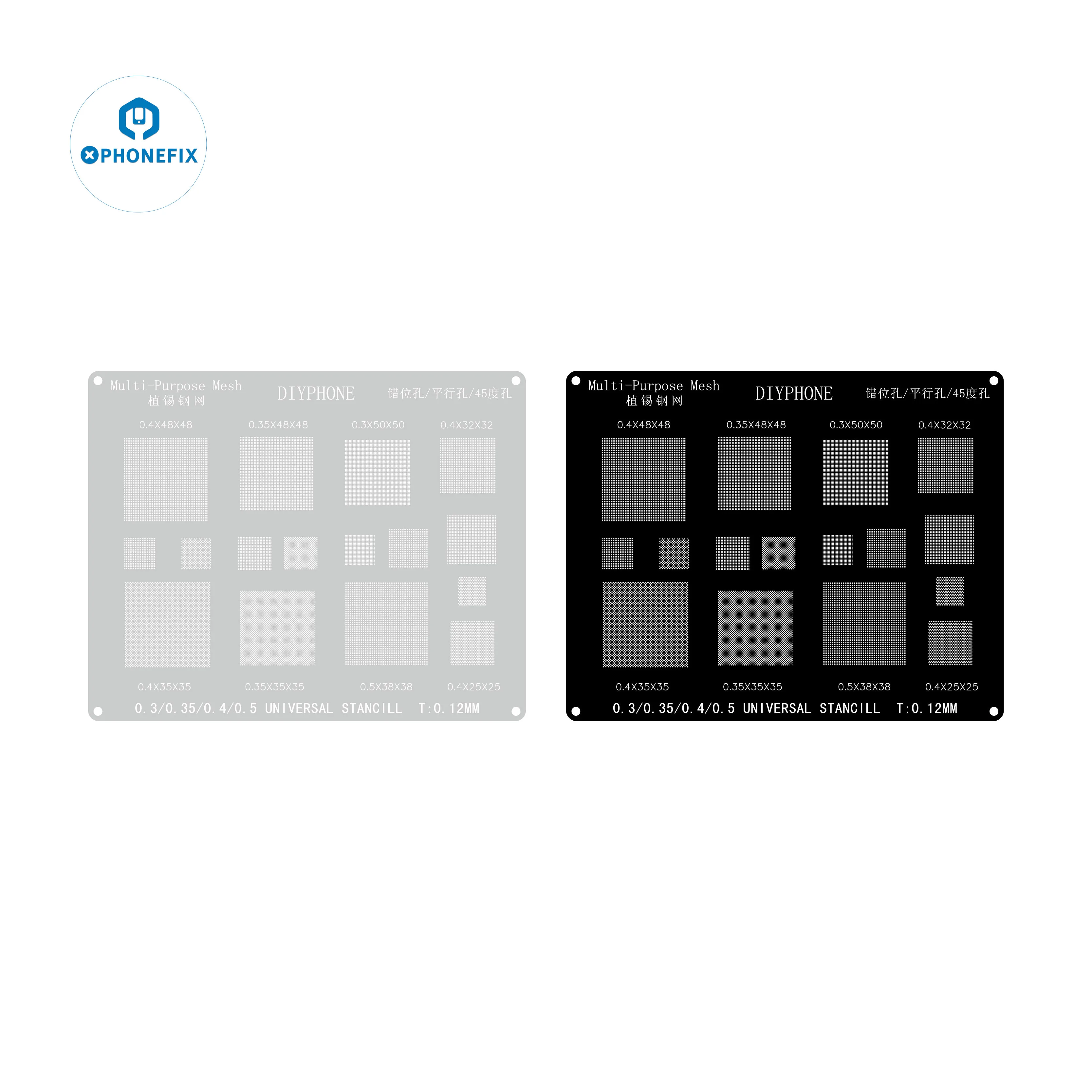 multi purpose bga stencil universal solda net reballing stencil preto paralelo 45 graus hole 03 035 04 05 01