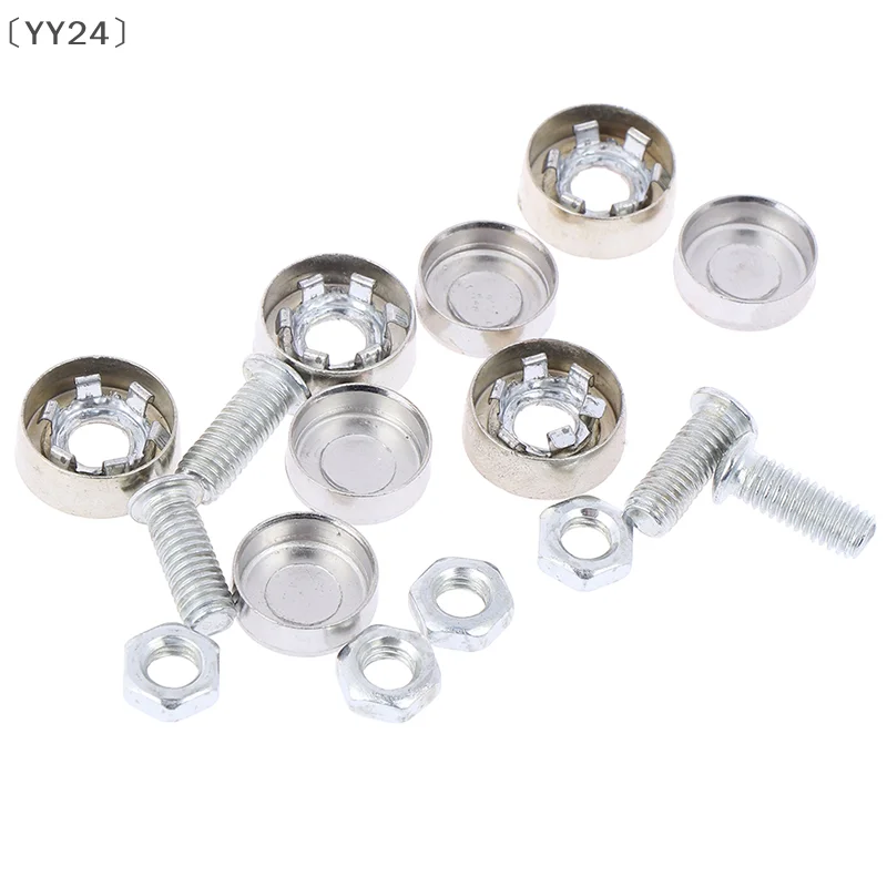 〔YY24〕 4Pcs/Set Chrome Anti-theft Screws Car License Alloy Plate Bolts Frame Screwscar