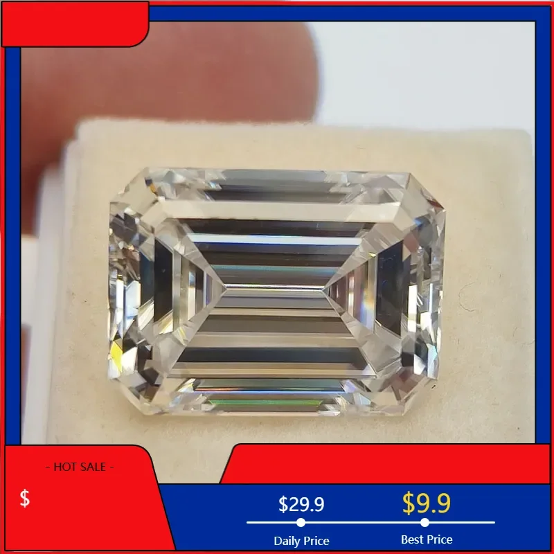 

Moissanite Emerald Cut D Color with Certificate VVS1 for Beads Charms Jewelry Making Necklace Earrings Main Materials
