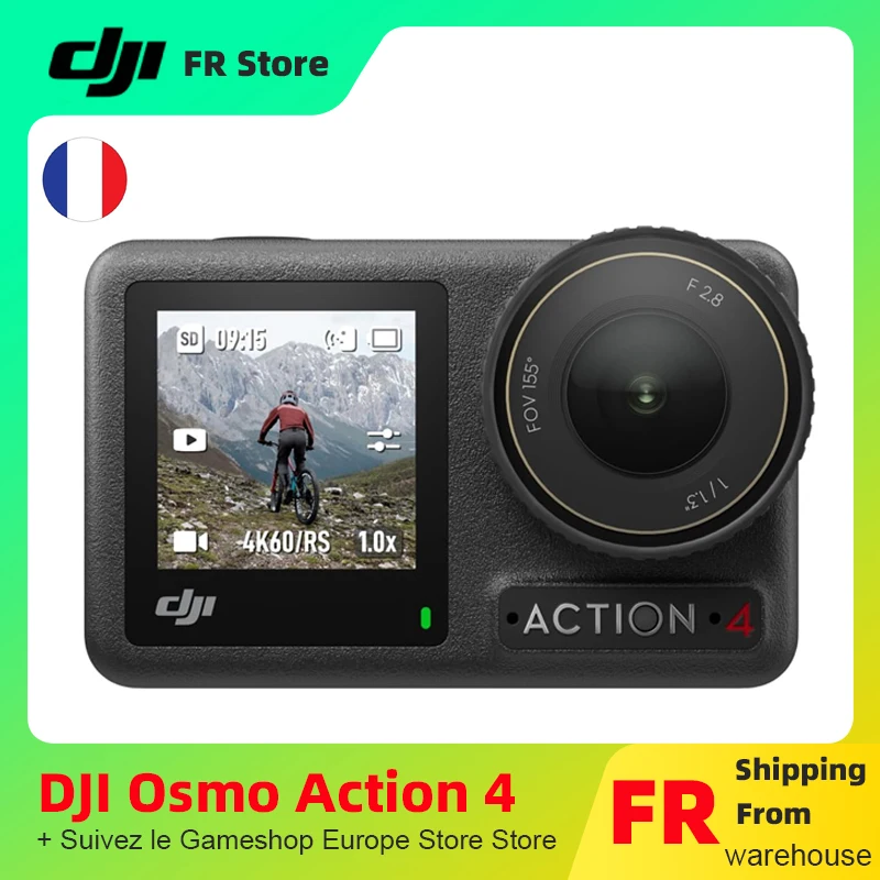 【Ship From FR】DJI Osmo Action 4 Standard Set - 4K/120fps Waterproof Action Camera with a 1/1.3-Inch Sensor