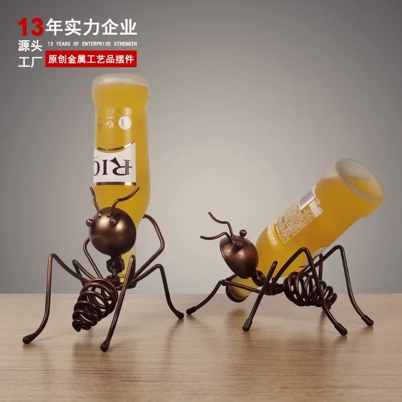 

Metal Ant Creative Craft Wine Rack Beer Cocktail Decoration Restaurant Bar Decoration Room Decor Iron Art Bar Counter