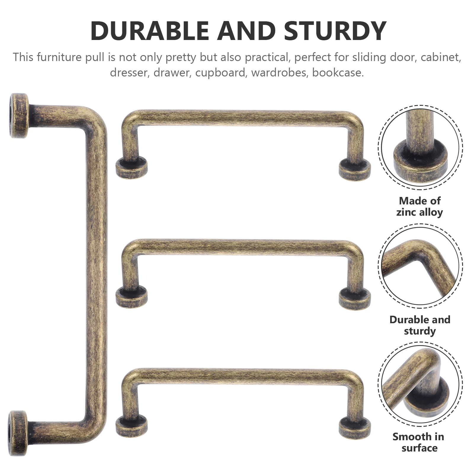 

4 Pcs Drawer Cabinet Door Handle Dresser Pulls Kitchen Handles Vintage Style Bathroom for Cabinets Knob