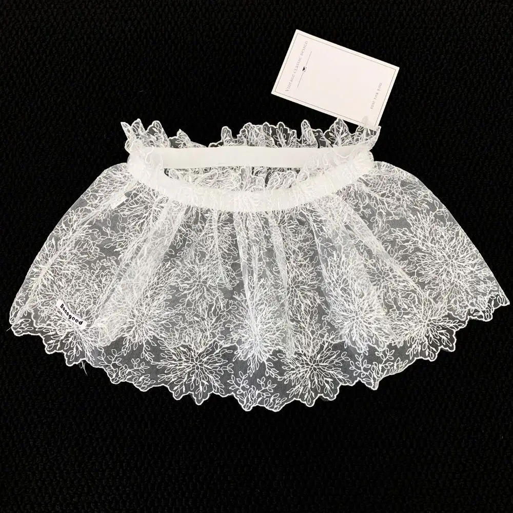 

Французская кружевная мини-юбка с вышивкой в стиле Y2K, уличная мода, юбка с драпировкой, асимметричный подол, на шнуровке, с оборками, в стиле Харадзюку