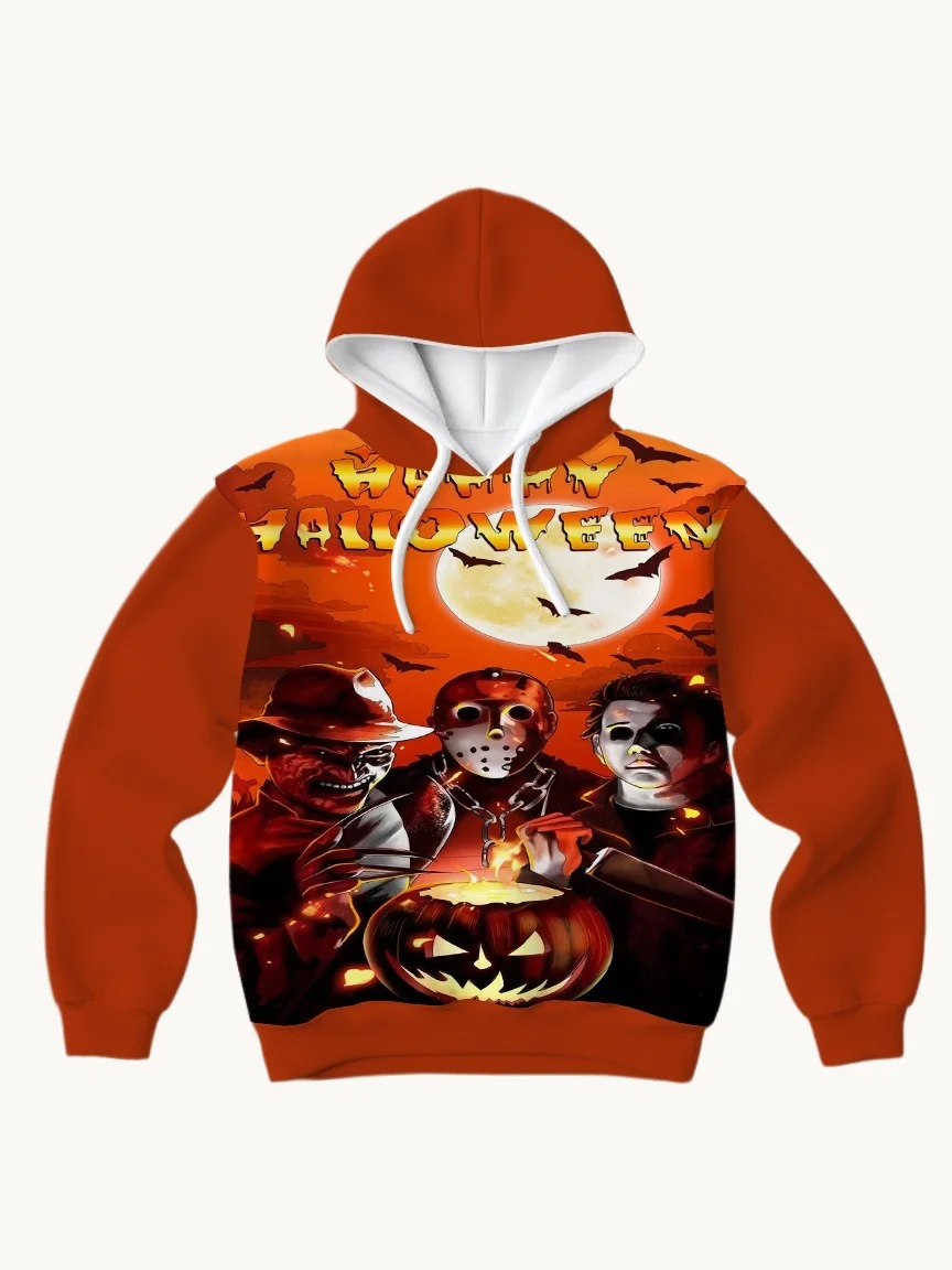 

Autumn/Winter Horror Cartoon Movie Halloween Elements 3D Printed Hoodie Large Adult Same Size Women's Original Design Top