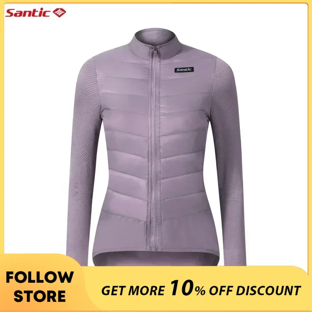 

Santic Women Cycling Down Long Sleeve Jersey Bicycle Keep Warm MTB Road Lightweight Windproof Long Sleeve Jackets Asian Size