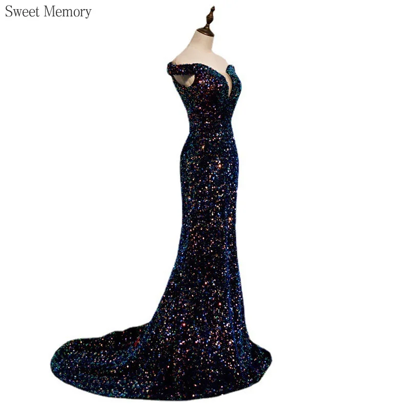 

A8149 Beautiful Sequin Mermaid Evening Dresses Girls Women Gown Sweet Memory Floor Length Luxury Dress For Wedding Party Prom