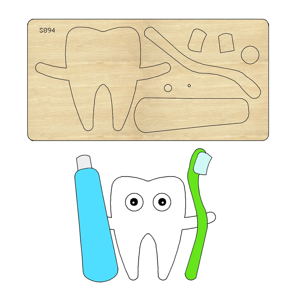 New  Teeth Toothbrush Toothpaste Cutting Dies Wooden Suitable for Common Die Cutting Machines on the Market