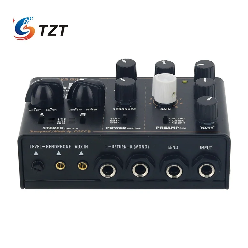 TZT Black SIM BOX Electric Guitar Amp Simulator Box Cabinet Simulator DI Box Stomp Box Effect Pedal