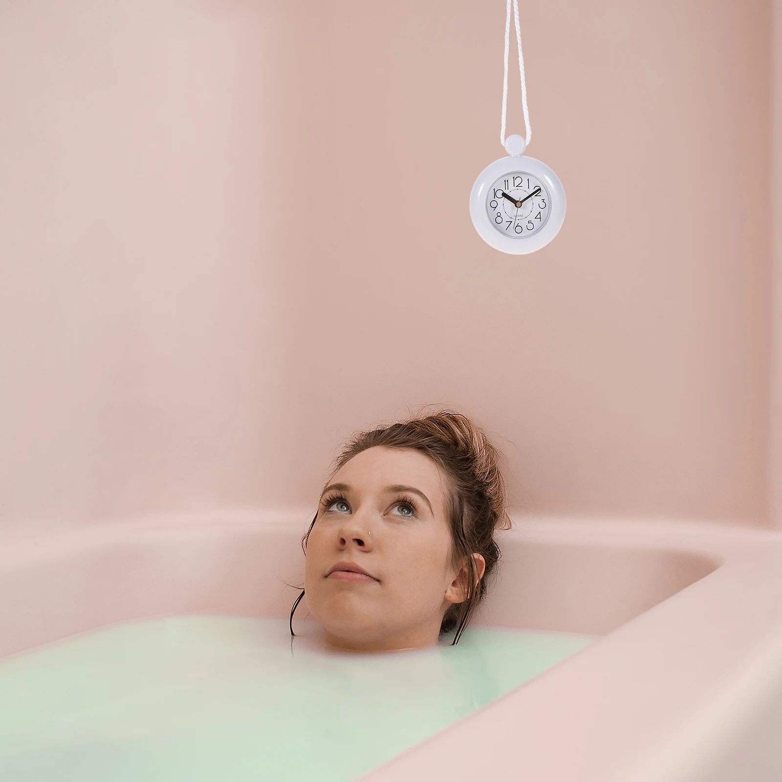 

Silent Bathroom Wall Clock Waterproof Hanging Design Contemporary Style for Home Living Room Decor Bathroom Wall Clock