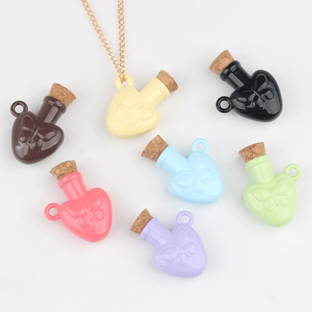 10pcs Fashion 3D Wish Bottle Shape Pendant Jewelry Making Accessories DIY Handmade Earrings Necklace Bracelet Craft Ornament