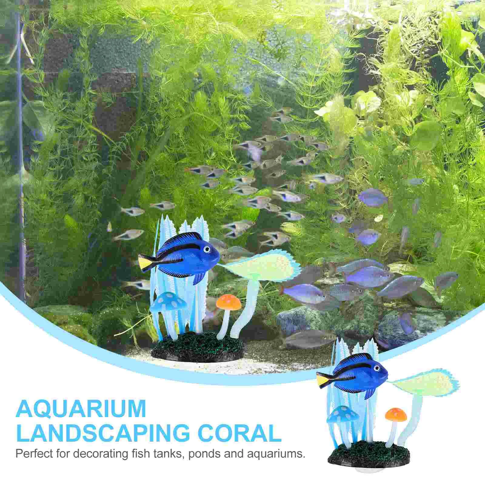 Aquarium Landscaping Coral Decor Fish Tank Supply Ornament Artificial Decorative Sculpture Silica Gel Desktop Figurine