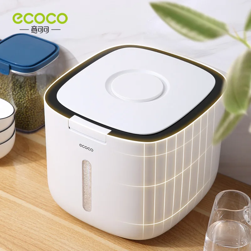 ECOCO 5/10KG Kitchen Nano Bucket Insect-proof Moisture-proof Sealed Rice Bucket Grain Pet Food Storage Container Rice Box