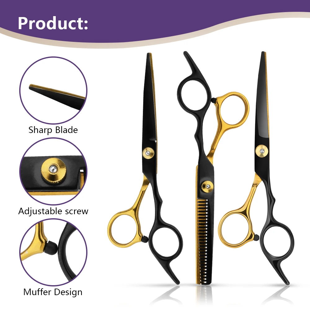 Professional Hairdressing Scissors Barber Set Hairdresser Hair Beauty Scissors Set Cutting Hair Thinning Salon Tools
