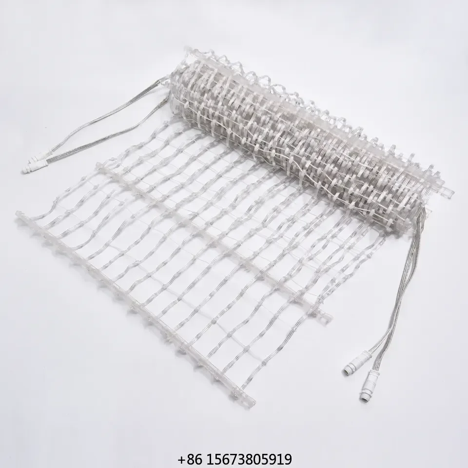 

Programmable Pixel Led Net Christmas String Curtain Lights Rgb Outdoor Decoration Customsized LED Mesh Led Video Wall Customized