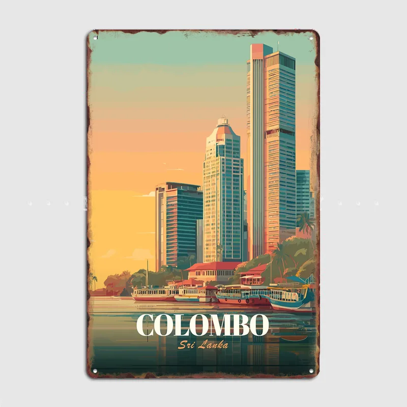 Colombo, Sri Lanka City Scenery Poster Metal Sign Room Decor Wall Custom Bedroom Indoor Home Wall Decor Posters Room Decoration