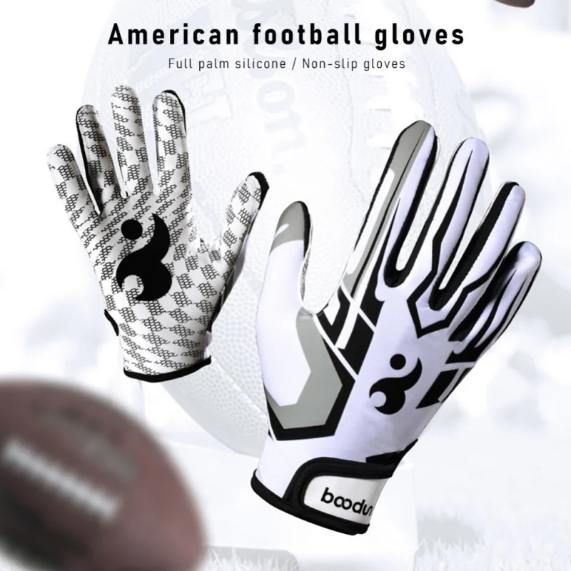 Football Gloves Form Fitting Adjustable Wristband Adult & Youth Size Non-Slip Grip Glove Tight Sports