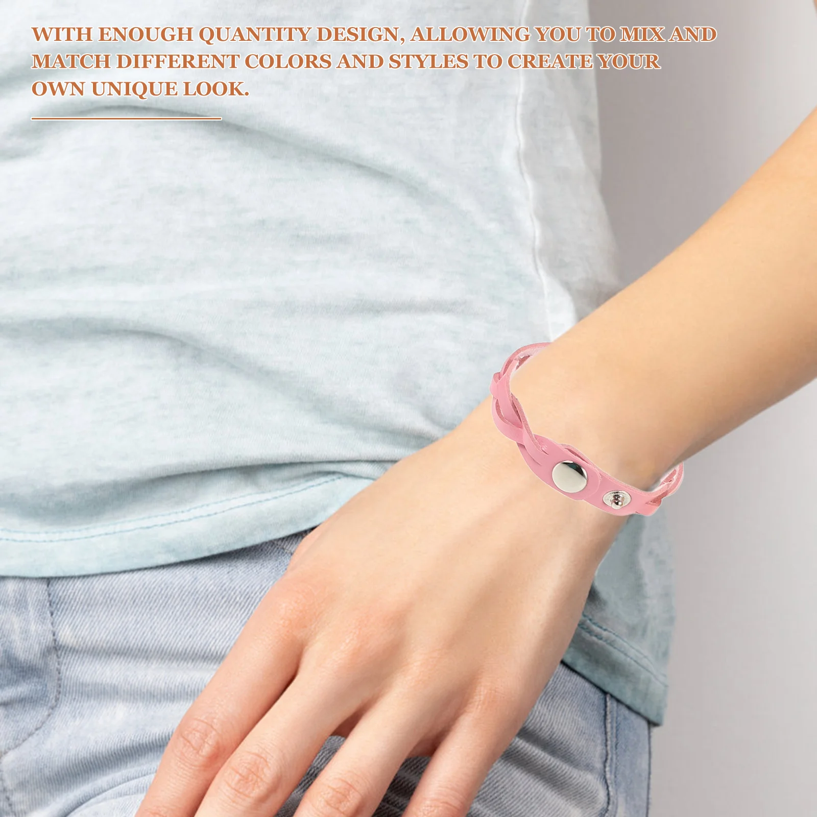 

10Pcs Bracelets Adjustable Snap Button Colorful Woven DIY Craft Wrist Bands Jewelry Bracelet Snap Button Bracelet