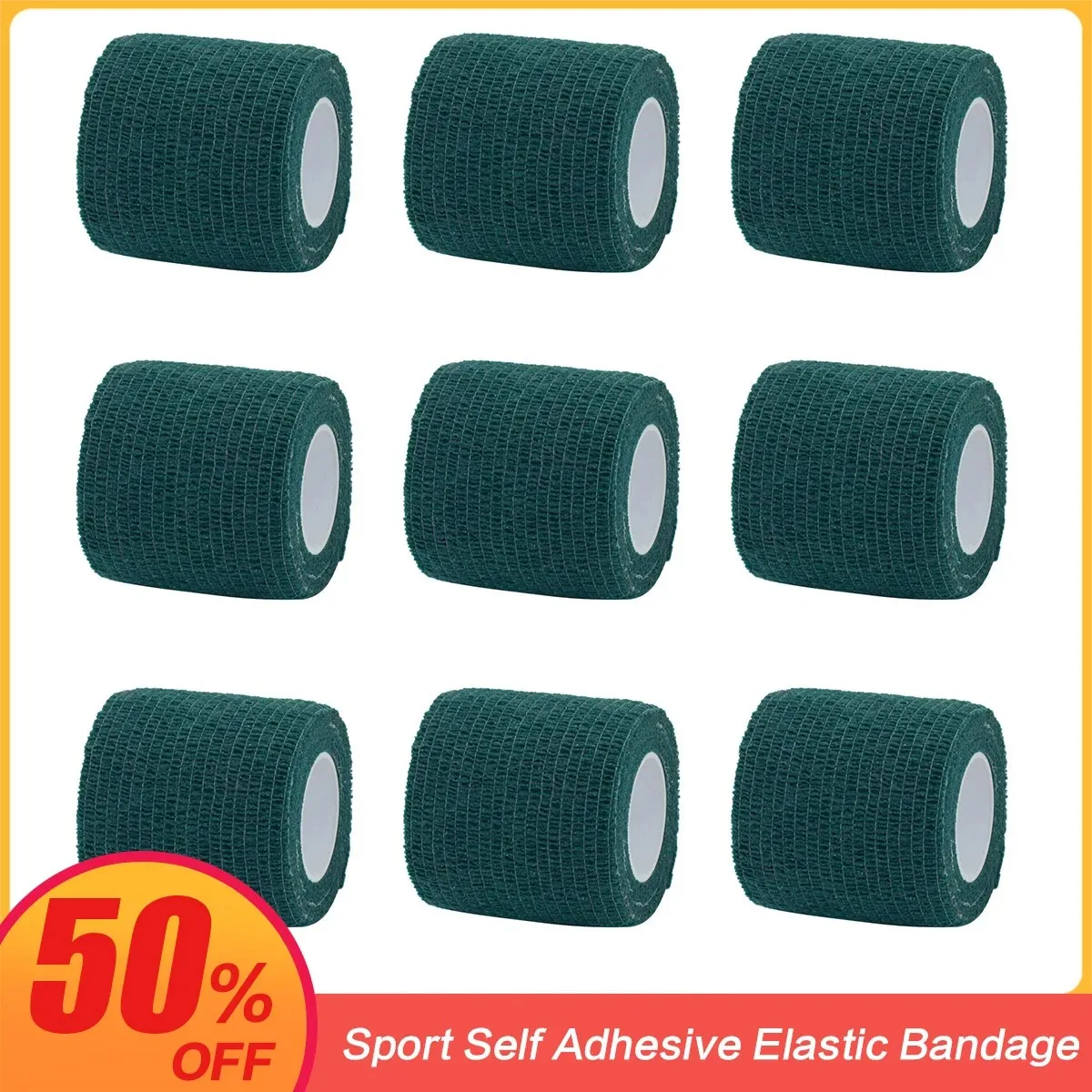 

Dark green Sport Self Adhesive Elastic Bandage Wrap Tape Elastoplast For Knee Support Pads Finger Ankle Palm