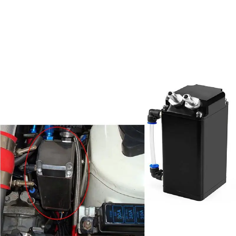 Oil Separator Universal Oil Catch Can Kit Secondary Waste Oil Recovery Filter Accessory - view 2