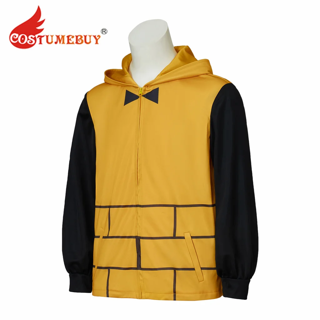 Costume de Cosplay Bill Cipher, Sweat à Capuche Jaune, Veste à Fermeture Éclair, Manteau d'Halloween pour Adulte