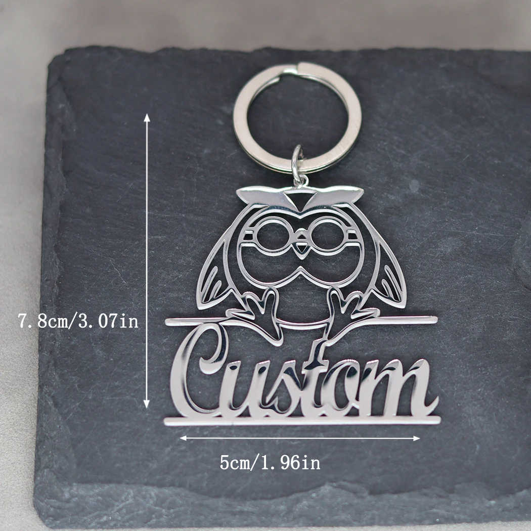 Porte-clés pendentif en acier inoxydable pour hommes et femmes, plaque signalétique personnalisée, nom personnalisé, théâtre