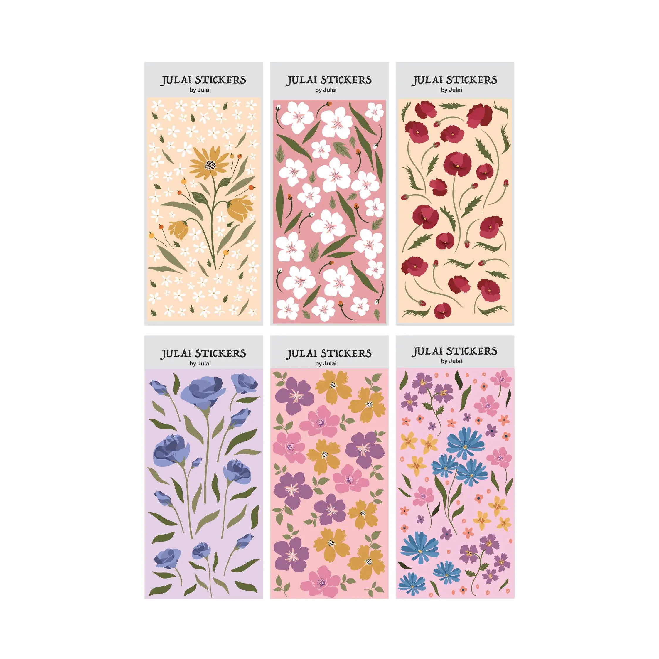 Colorful Decorative sticker sheets Various Flowers kawaii Decor Sticker for Planner Notebook Journal Phone Diary Scrapbooking