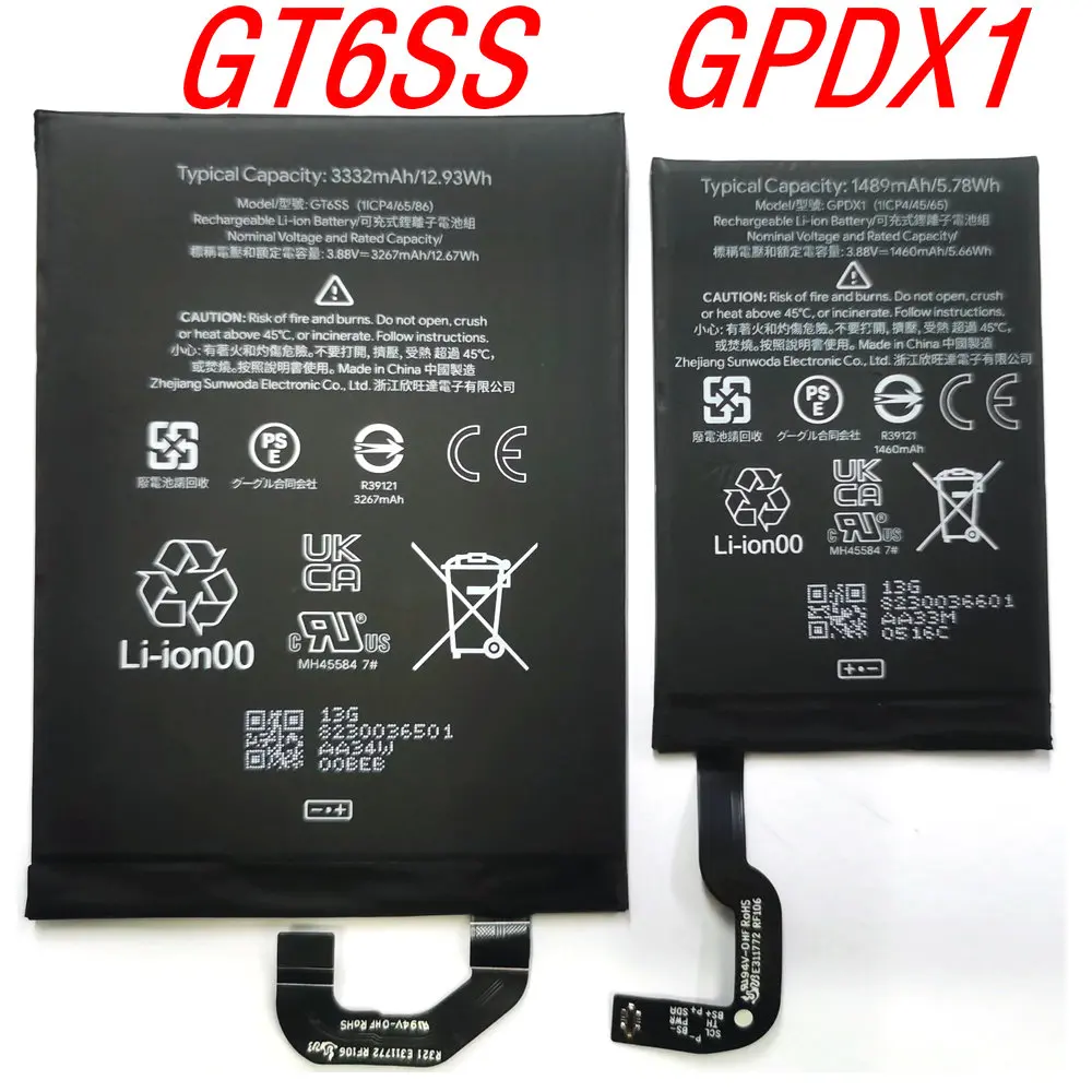 A Pair GT6SS GPDX1 High Quality Battery for Google Pixel Fold 1st Generation Folding Screen Mobile Phone