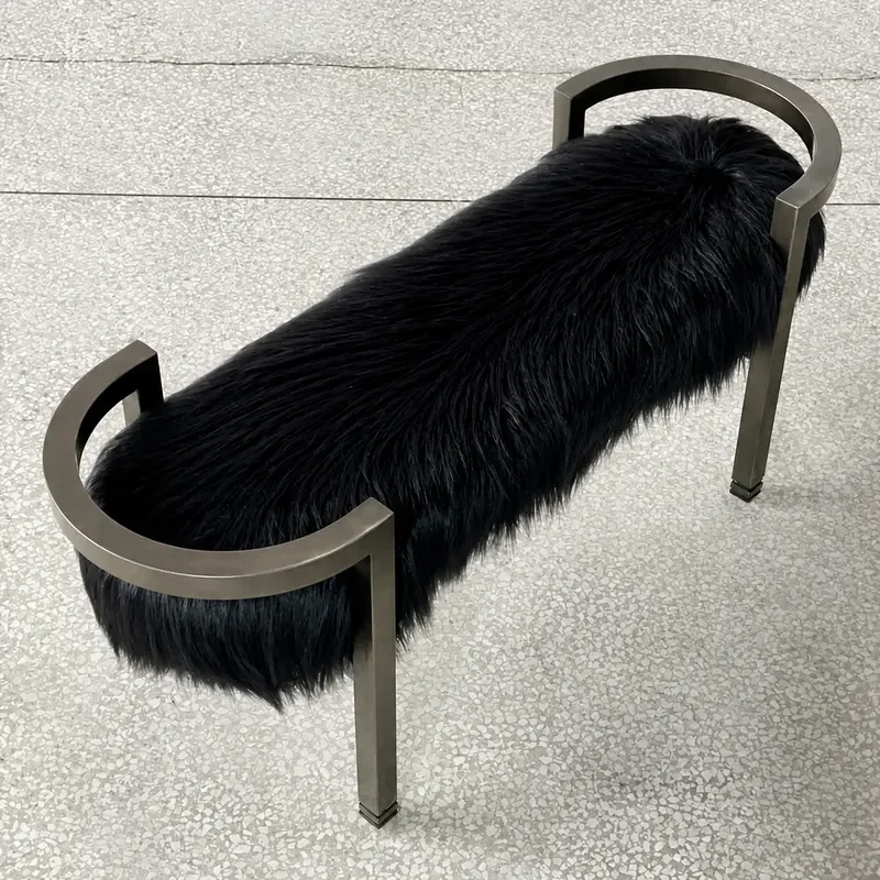 Retro Light Luxury Master Bedroom End Stool Minimalist Shoe Change Bench Creative Living Room Sofa Footrest Ottoman
