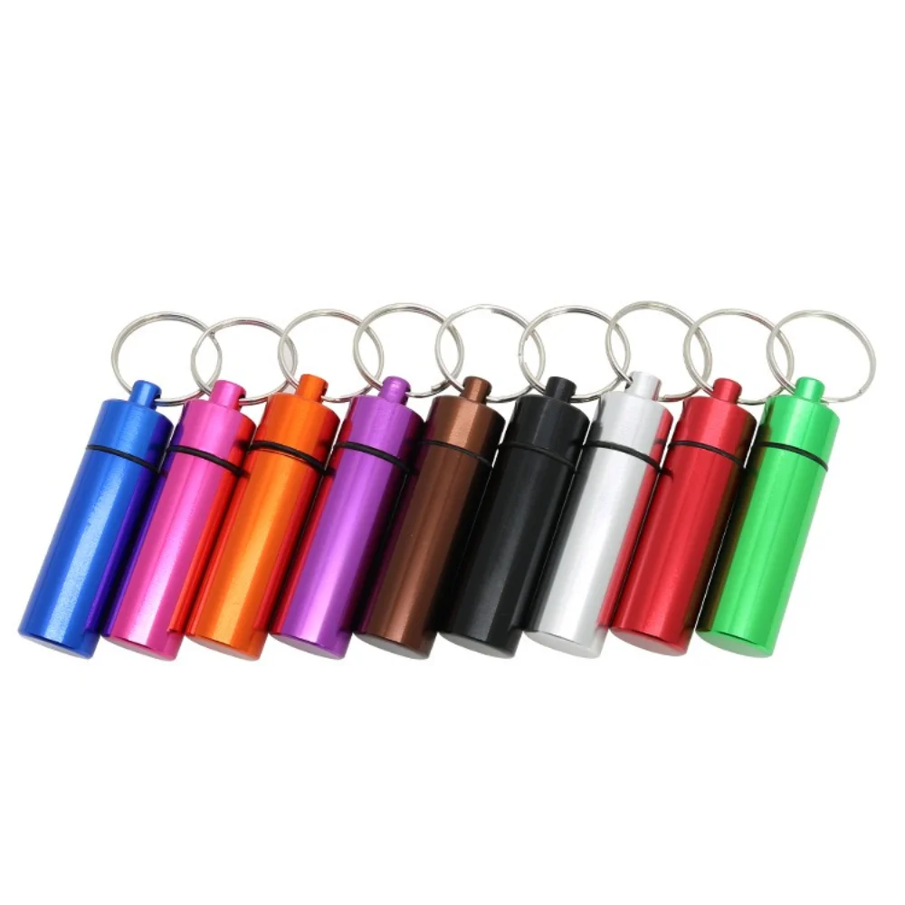 New Mini Waterproof Portable Pill Box Case Organizer Keychain Travel EarPlug Container Bottle with Keyring for Medicine Holder