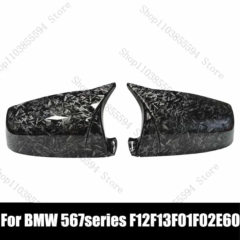 Replacement Rearview Side Mirror Covers Cap For BMW 5 6 7series F12 F13 F01 F02 E60 car Accessories Carbon Fiber Gloss