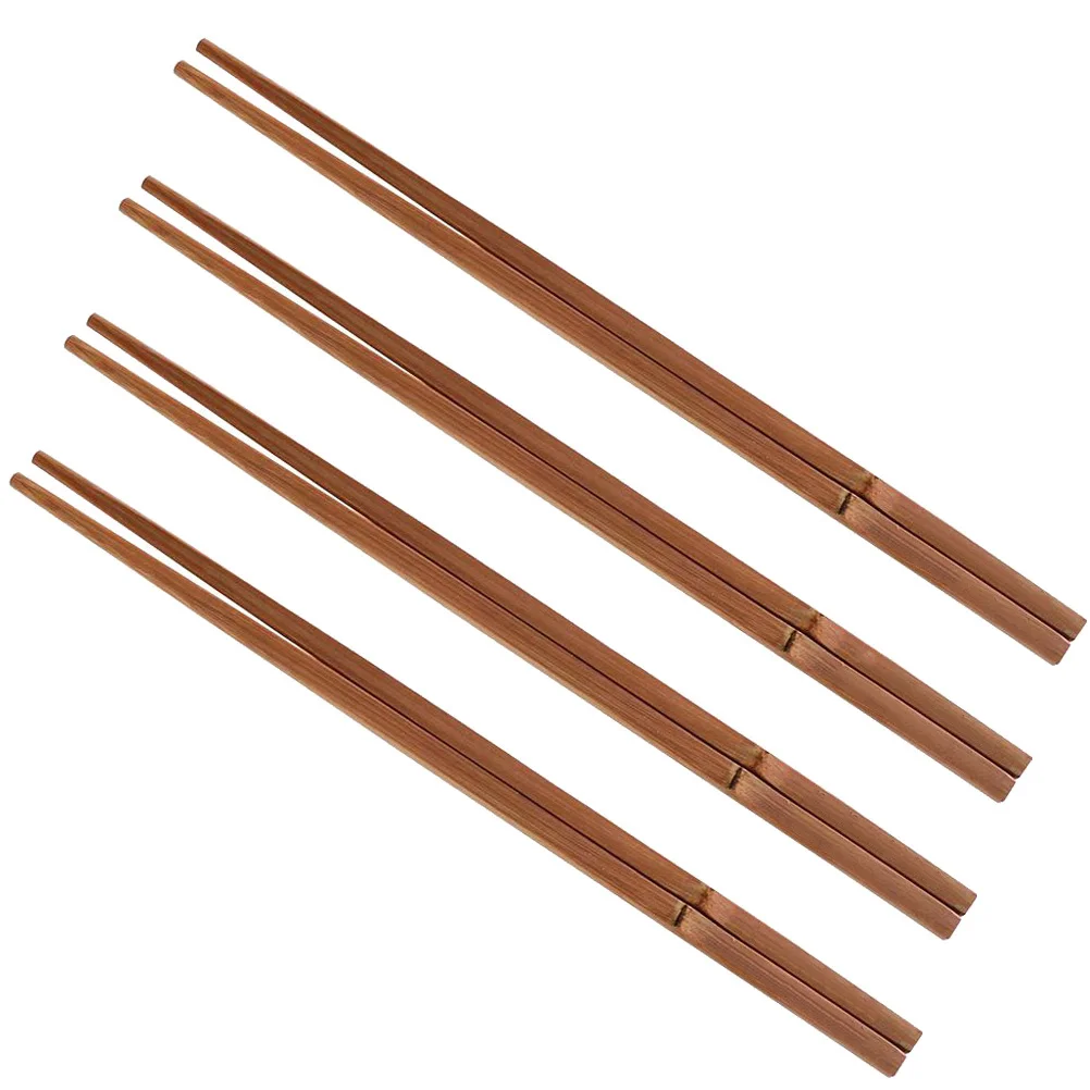 

4pcs Extra Long Chopsticks For Cooking Frying Hot Pot Noodles Japanese Style Reusable Bamboo Wooden Cooking Chopsticks
