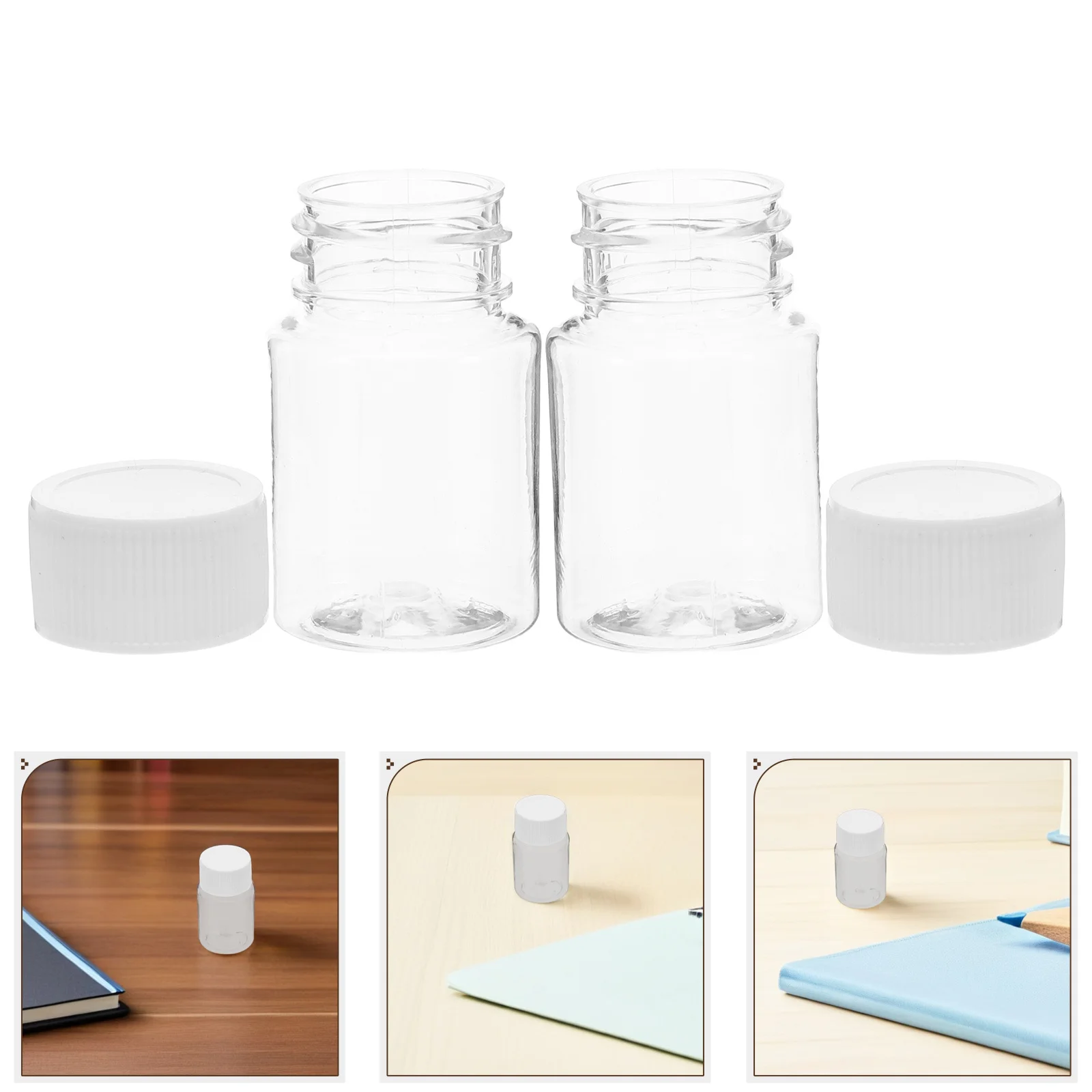 

20Pcs Clear Sub Bottles 15Ml Plastic Wide Mouth Empty Refillable Vials for Pill Packaging Sample Containers Travel