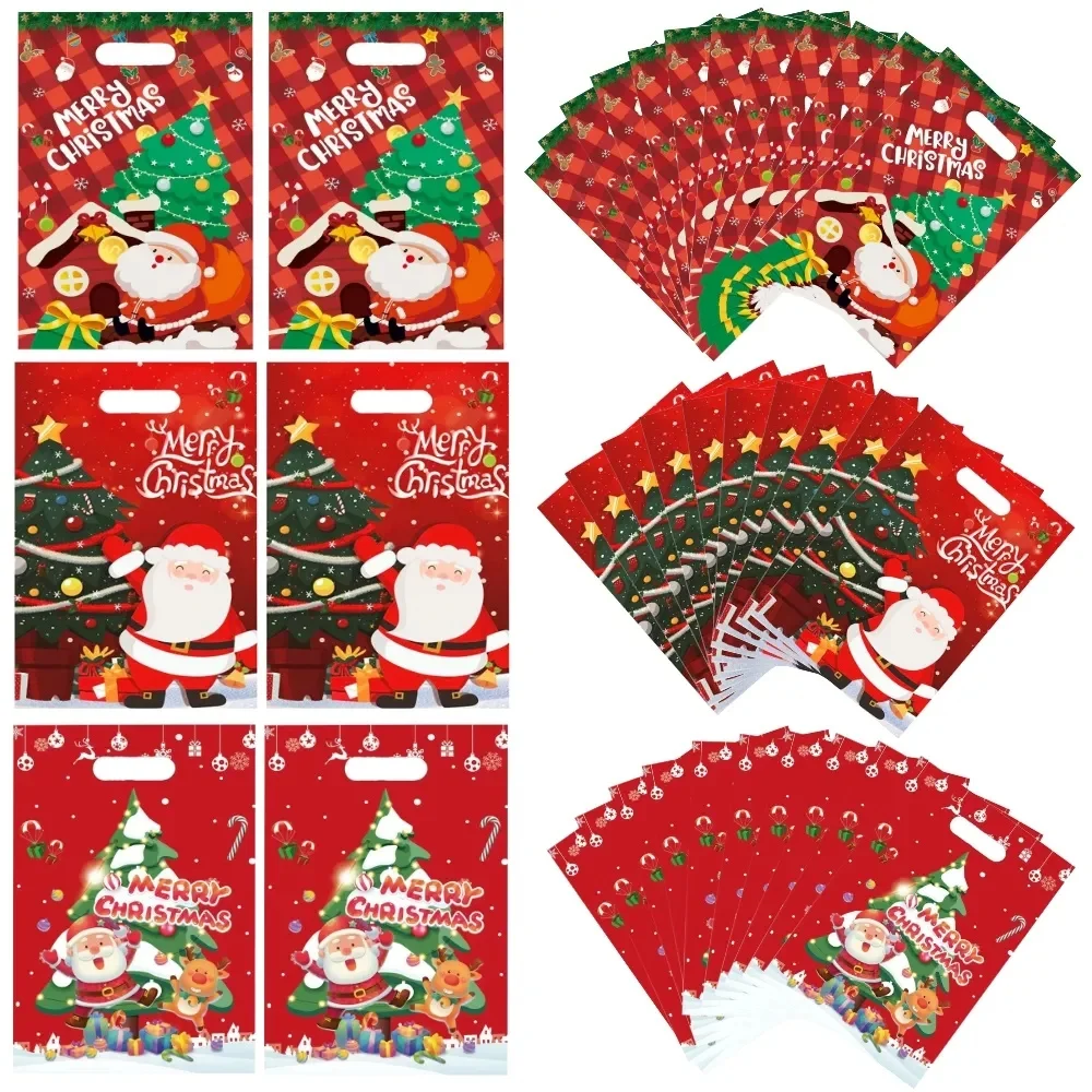 10Pcs/Lot Christmas Candy Gift Boxes Xmas Santa Claus Elk Gift Box Christmas Party Decoration For Home New Year Packaging Bag