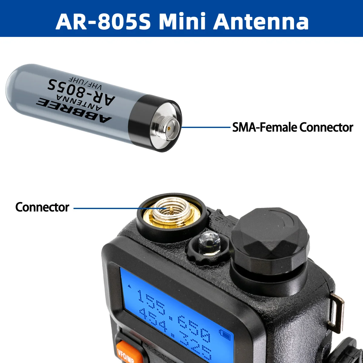 ABBREE AR-805S Mini Walkie-Talkie-Antenne SMA-Buchse Dual-Band High-Gain für Baofeng UV-5R Mini UV-21 PRO BF-888S Ham Radio – Detail 25