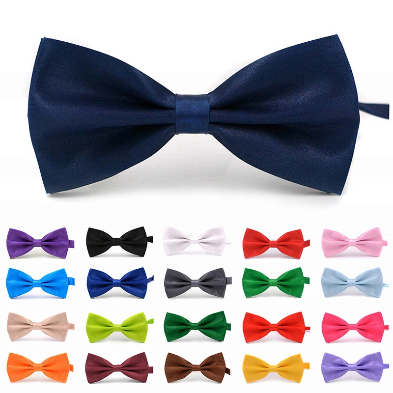 Classic Men Bowtie Boys Grils Children Bow Tie Fashion Solid Color Green Red Black White Green Wedding Ties Accessories